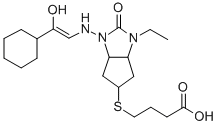 CAS 登录号：139147-26-5， 4-[[3-[(2-环己基-2-羟基乙亚基)氨基]-1-乙基-2-氧代-4,5,6,6a-四氢-3aH-环戊二烯并[d]咪唑-5-基]硫基]丁酸