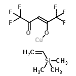 CAS 登录号：139566-53-3， [(3Z)-1,1,1,5,5,5-六氟-4-(羟基-kappao)-3-戊烯-2-酮]铜-三甲基(乙烯基)硅烷(1:1)