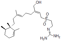 CAS#: 139680-61-8, 2-[2-[(2E,6E)-3-(Hydroxymethyl)-7-Methyl-9-[(1R,6R)-1,2,6-Trimethyl-1-Cyclohex-2-Enyl]Nona-2,6-Dienyl]Sulfonylethyl]Guanidine