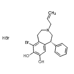 CAS 登录号：139689-19-3， (1R)-3-烯丙基-6-溴-1-苯基-2,3,4,5-四氢-1H-3-苯并氮杂卓-7,8-二醇氢溴酸盐(1:1)