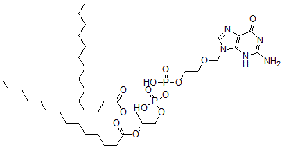 CAS#: 139701-81-8, [(2R)-1-[[2-[(2-Amino-6-Oxo-3H-Purin-9-Yl)Methoxy]Ethoxy-Hydroxyphosphoryl]Oxy-Hydroxyphosphoryl]Oxy-3-Tetradecanoyloxypropan-2-Yl] Tetradecanoate
