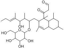 CAS 登录号：139953-58-5， 1,2,4a,5,6,7,8,8a-八氢-2-(2-(己糖吡喃糖苷氧基)-4-羟基-3,5-二甲基-5-辛烯基)-beta-氧代-1,3,6,8-四甲基-1-萘丙醛