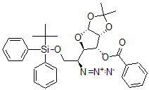 CAS 登录号：140451-85-0， [(3aR,5R,6R,6aR)-5-[(1S)-1-叠氮基-2-(叔丁基-二(苯基)硅烷基)氧乙基]-2,2-二甲基-3a,5,6,6a-四氢呋喃并[4,5-d][1,3]二氧杂环戊烯-6-基] 苯甲酸酯