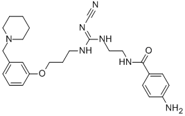 CAS#: 140873-26-3, 4-Amino-N-[2-[[(Cyanoamino)[[3-[3-(1-Piperidinylmethyl)Phenoxy]Propyl]Imino]Methyl]Amino]Ethyl]-Benzamide