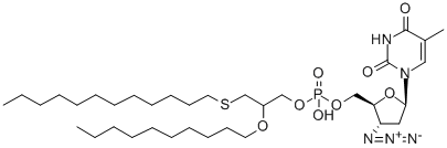 CAS#: 141790-23-0, [(2S,3S,5R)-3-Azido-5-(5-Methyl-2,4-Dioxopyrimidin-1-Yl)Oxolan-2-Yl]Methyl (2-Decoxy-3-Dodecylsulfanylpropyl) Hydrogen Phosphate