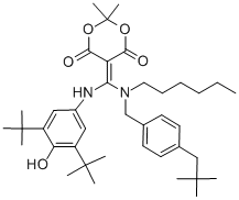 CAS#: 141993-70-6, 5-[[(3,5-Ditert-Butyl-4-Hydroxyphenyl)Amino]-[[4-(2,2-Dimethylpropyl)Phenyl]Methyl-Hexylamino]Methylidene]-2,2-Dimethyl-1,3-Dioxane-4,6-Dione