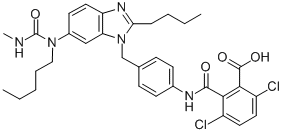 CAS#: 142023-57-2, 2-[[4-[[2-Butyl-6-(Methylcarbamoyl-Pentylamino)Benzimidazol-1-Yl]Methyl]Phenyl]Carbamoyl]-3,6-Dichlorobenzoic Acid