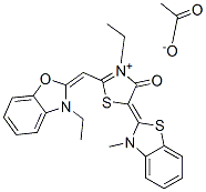 CAS#: 142307-40-2, (5E)-3-Ethyl-2-[(E)-(3-Ethyl-1,3-Benzoxazol-2-Ylidene)Methyl]-5-(3-Methyl-1,3-Benzothiazol-2-Ylidene)-1,3-Thiazol-3-Ium-4-One Acetate