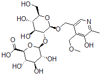 CAS#: 142628-28-2, (2S,3S,4S,5R,6R)-6-[(2R,3R,4S,5S,6R)-4,5-Dihydroxy-2-[[5-Hydroxy-4-(Methoxymethyl)-6-Methylpyridin-3-Yl]Methoxy]-6-(Hydroxymethyl)Oxan-3-Yl]Oxy-3,4,5-Trihydroxyoxane-2-Carboxylic Acid