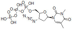 CAS 登录号：142644-39-1， [(2S,3S,5R)-3-叠氮基-5-(3,5-二甲基-2,4-二氧代嘧啶-1-基)四氢呋喃-2-基]甲基(羟基-膦酰氧基磷酰)磷酸氢酯