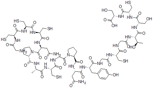 CAS#: 143294-31-9, Glycyl-L-Cysteinyl-L-Cysteinyl-L-Cysteinyl-L-Asparaginyl-L-Prolyl-L-Alanyl-L-Cysteinylglycyl-L-Prolyl-L-Asparaginyl-L-Tyrosylglycyl-L-Cysteinylglycyl-L-Threonyl-L-Seryl-L-Cysteinyl-L-Serine