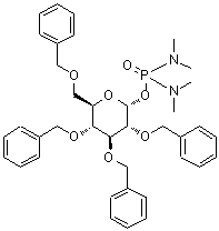 CAS 登录号：143520-19-8， 2,3,4,6-四-O-苄基-1-O-[二(二甲基氨基)磷酰]-alpha-D-吡喃葡萄糖