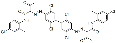 CAS 登录号：14359-20-7， 2,2'-[(2,2',5,5'-四氯[1,1'-联苯]-4,4'-二基)二(偶氮)]二[N-(4-氯-O-甲苯基)-3-氧代丁酰胺]