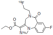 CAS#: 143693-57-6, 8-Fluoro-5-((2-Fluoro-18F)Ethyl)-5,6-Dihydro-6-Oxo-4H-Imidazo(1,5-a)(1,4)Benzodiazepine-3-Carboxylic Acid Ethyl Ester