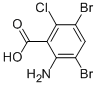 CAS 登录号：143769-25-9， 2-氨基-3,5-二溴-6-氯-苯甲酸