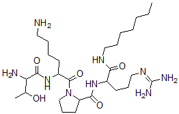 CAS#: 144022-55-9, 1-[6-Amino-2-[(2-Amino-3-Hydroxybutanoyl)Amino]Hexanoyl]-N-[5-(Diaminomethylideneamino)-1-(Heptylamino)-1-Oxopentan-2-Yl]Pyrrolidine-2-Carboxamide