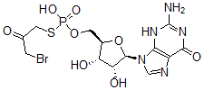 CAS#: 144085-39-2, [(2R,3S,4R,5R)-5-(2-Amino-6-Oxo-3H-Purin-9-Yl)-3,4-Dihydroxyoxolan-2-Yl]Methoxy-(3-Bromo-2-Oxopropyl)Sulfanylphosphinic Acid