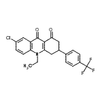 CAS#: 144128-99-4, 7-Chloro-10-Ethyl-3-[4-(Trifluoromethyl)Phenyl]-3,4-Dihydro-1,9(2H,10H)-Acridinedione