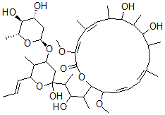 CAS#: 144450-34-0, (3E,5Z,13Z,15Z)-18-[4-[4-[(2S,4R,5S,6R)-4,5-Dihydroxy-6-Methyloxan-2-Yl]Oxy-2-Hydroxy-5-Methyl-6-[(E)-Prop-1-Enyl]Oxan-2-Yl]-3-Hydroxypentan-2-Yl]-8,10-Dihydroxy-3,17-Dimethoxy-5,7,9,11,13-Pentamethyl-1-Oxacyclooctadeca-3,5,13,15-Tetraen-2-One