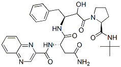 CAS 登录号：144779-91-9， (2S)-N-[(2S,3S)-4-[(2S)-2-(叔丁基氨基甲酰)吡咯烷-1-基]-3-羟基-4-氧代-1-苯基丁烷-2-基]-2-(喹喔啉-2-羰基氨基)丁二酰胺