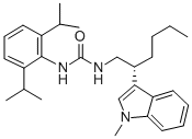 CAS 登录号：145131-63-1， 3-[2,6-二(丙-2-基)苯基]-1-[(2S)-2-(1-甲基吲哚-3-基)己基]脲