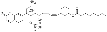CAS#: 145142-82-1, [3-[(1E,3E,9E)-8-(2-Aminoethyl)-10-(3-Ethyl-6-Oxo-2,3-Dihydropyran-2-Yl)-5,8-Dihydroxy-7-Phosphonooxydeca-1,3,9-Trienyl]Cyclohexyl] 6-Methyloctanoate