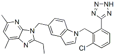 CAS#: 145303-66-8, 3-[[1-[[2-Chloro-6-(2H-Tetrazol-5-Yl)Phenyl]Methyl]Indol-5-Yl]Methyl]-2-Ethyl-5,7-Dimethylimidazo[5,4-b]Pyridine