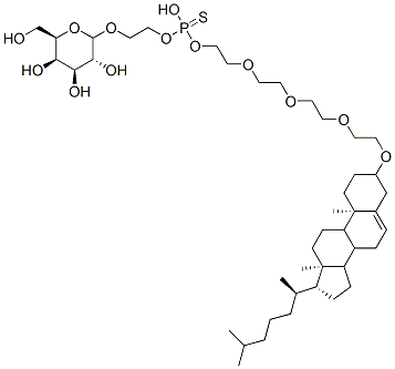 CAS#: 145307-64-8, O-(11-(5-Cholesten-3beta-yloxy)3,6,9-trioxaundecyl) O-(2-(beta-D-galactopyranosyloxy)ethyl) phosphorothioate