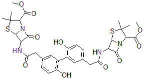 CAS#: 145497-68-3, Methyl 6-[[2-[4-Hydroxy-3-[2-Hydroxy-5-[2-[(2-Methoxycarbonyl-3,3-Dimethyl-7-Oxo-4-Thia-1-Azabicyclo[3.2.0]Heptan-6-Yl)Amino]-2-Oxoethyl]Phenyl]Phenyl]Acetyl]Amino]-3,3-Dimethyl-7-Oxo-4-Thia-1-Azabicyclo[3.2.0]Heptane-2-Carboxylate