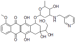 CAS 登录号：145785-63-3， 9-(1,2-二羟基乙基)-6,9,11-三羟基-7-[5-羟基-6-甲基-4-(吡啶-3-基甲基氨基)四氢吡喃-2-基]氧基-4-甲氧基-8,10-二氢-7H-并四苯-5,12-二酮