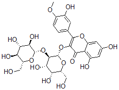 CAS#: 145937-28-6, 3-[(2S,3R,4S,5R,6R)-4,5-Dihydroxy-6-(Hydroxymethyl)-3-[(2S,3R,4S,5S,6R)-3,4,5-Trihydroxy-6-(Hydroxymethyl)Oxan-2-Yl]Oxyoxan-2-Yl]Oxy-5,7-Dihydroxy-2-(3-Hydroxy-4-Methoxyphenyl)Chromen-4-One