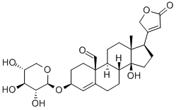 CAS#: 14614-16-5, (3beta)-14-Hydroxy-19-oxo-3-(beta-D-xylopyranosyloxy)card-20(22)-enolide