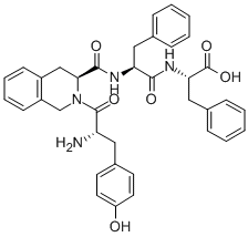 CAS 登录号：146369-65-5， (2S,5S)-5-氨基-2-[[(2S)-2-氨基-3-[(5S)-5-(异喹啉-1-羰基)-1-环己烯基]丙酰]氨基]-6-(4-羟基苯基)-4-氧代-3-苯基己酸