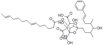 CAS#: 146389-61-9, 2,6-Dihydroxy-5-[(E)-4-Hydroxy-3,5-Dimethyl-8-Phenyloct-7-Enyl]-7-[(6E,12E)-Tetradeca-6,12-Dienoyl]Oxy-4,8-Dioxabicyclo[3.2.1]Octane-1,2,3-Tricarboxylic Acid