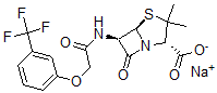 CAS#: 146554-88-3, Sodium (2S,5R,6R)-3,3-Dimethyl-7-Oxo-6-[[2-[3-(Trifluoromethyl)Phenoxy]Acetyl]Amino]-4-Thia-1-Azabicyclo[3.2.0]Heptane-2-Carboxylate