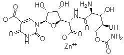 CAS#: 146659-78-1, 5-[[2-Amino-5-O-(Aminocarbonyl)-2-Deoxy-L-Xylonoyl]Amino]-1-(5-Carboxy-3,4-Dihydro-2,4-Dioxo-1(2H)-Pyrimidinyl)-1,5-Dideoxy-B-D-Allofuranuronic Acid Zinc Salt (1:1)