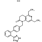 CAS 登录号：146709-78-6， 5,7-二乙基-1-{[2'-(1H-四唑-5-基)-4-联苯基]甲基}-3,4-二氢-1,6-萘啶-2(1H)-酮盐酸盐(1:1)