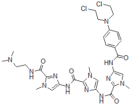 CAS#: 147056-67-5, 4-[[4-[[4-[[4-[Bis(2-Chloroethyl)Amino]Benzoyl]Amino]-1-Methylimidazole-2-Carbonyl]Amino]-1-Methylimidazole-2-Carbonyl]Amino]-N-(2-Dimethylaminoethyl)-1-Methylimidazole-2-Carboxamide