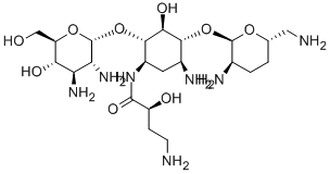 CAS#: 147920-22-7, (2S)-4-Amino-N-[(1R,2S,3S,4R,5S)-5-Amino-4-[(2R,3R,6S)-3-Amino-6-(Aminomethyl)Oxan-2-Yl]Oxy-2-[(2S,3R,4R,5S,6R)-3,4-Diamino-5-Hydroxy-6-(Hydroxymethyl)Oxan-2-Yl]Oxy-3-Hydroxycyclohexyl]-2-Hydroxybutanamide