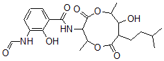 CAS#: 148163-08-0, 3-Formamido-2-Hydroxy-N-[7-Hydroxy-2,6-Dimethyl-8-(3-Methylbutyl)-4,9-Dioxo-1,5-Dioxonan-3-Yl]Benzamide