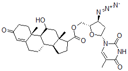 CAS#: 148335-28-8, [(2S,3S,5R)-3-Azido-5-(5-Methyl-2,4-Dioxopyrimidin-1-Yl)Oxolan-2-Yl]Methyl (8S,9S,10R,13S,14S)-11-Hydroxy-10,13-Dimethyl-3-Oxo-1,2,6,7,8,9,11,12,14,15,16,17-Dodecahydrocyclopenta[a]Phenanthrene-17-Carboxylate