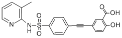 CAS 登录号：149556-49-0， 2-羟基-5-[2-[4-[(3-甲基吡啶-2-基)氨基磺酰基]苯基]乙炔基]苯甲酸
