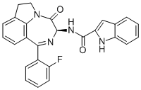 CAS#: 150408-73-4, N-(1-(2-Fluorophenyl)-3,4,6,7-tetrahydro-4-oxo-pyrrolo(3,2,1-jk)(1,4)benzodiazepin-3-yl)-1H-indole-2-carboxamide