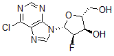 CAS 登录号：150863-84-6， (2R,3R,4R,5R)-5-(6-氯嘌呤-9-基)-4-氟-2-(羟基甲基)四氢呋喃-3-醇