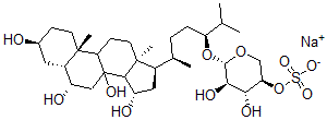 CAS#: 151078-92-1, Sodium [(3R,4R,5R,6S)-4,5-Dihydroxy-6-[(3S,6R)-2-Methyl-6-[(3S,5R,6S,10S,13R,15S,17R)-3,6,8,15-Tetrahydroxy-10,13-Dimethyl-1,2,3,4,5,6,7,9,11,12,14,15,16,17-Tetradecahydrocyclopenta[a]Phenanthren-17-Yl]Heptan-3-Yl]Oxyoxan-3-Yl] Sulfate