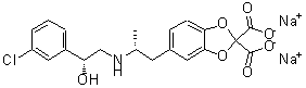 CAS 登录号：151126-84-0， 5-[(2R)-2-{[(2R)-2-(3-氯苯基)-2-羟基乙基]氨基}丙基]-1,3-苯并二氧戊环-2,2-二羧酸二钠