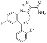 CAS 登录号：151271-08-8， 6-(2-溴苯基)-8-氟-4H-咪唑并[1,5-a][1,4]苯并二氮杂卓-3-甲酰胺