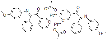 CAS#: 151306-14-8, Bis(mu-(acetato))bis(N-(4-methoxyphenyl)-alpha-benzoylbenzylideneamine)diplatinum(II)