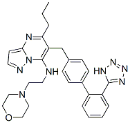 CAS 登录号：151327-04-7， N-(2-吗啉-4-基乙基)-5-丙基-6-[[4-[2-(2H-四唑-5-基)苯基]苯基]甲基]吡唑并[5,1-b]嘧啶-7-胺