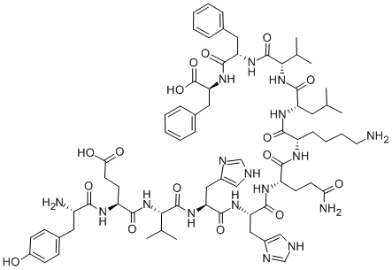 CAS 登录号：152286-31-2， L-酪氨酰-L-alpha-谷氨酰-L-缬氨酰-L-组氨酰-L-组氨酰-L-谷氨酰胺酰-L-赖氨酰-L-亮氨酰-L-缬氨酰-L-苯丙氨酰-L-苯丙氨酸